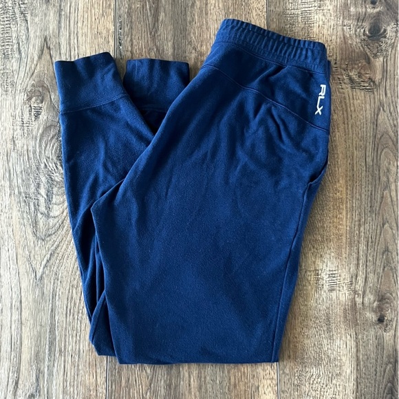 Ralph Lauren RLX Men’s Fleece Joggers Sweatpants Pockets Navy Blue Size Small - Picture 1 of 12